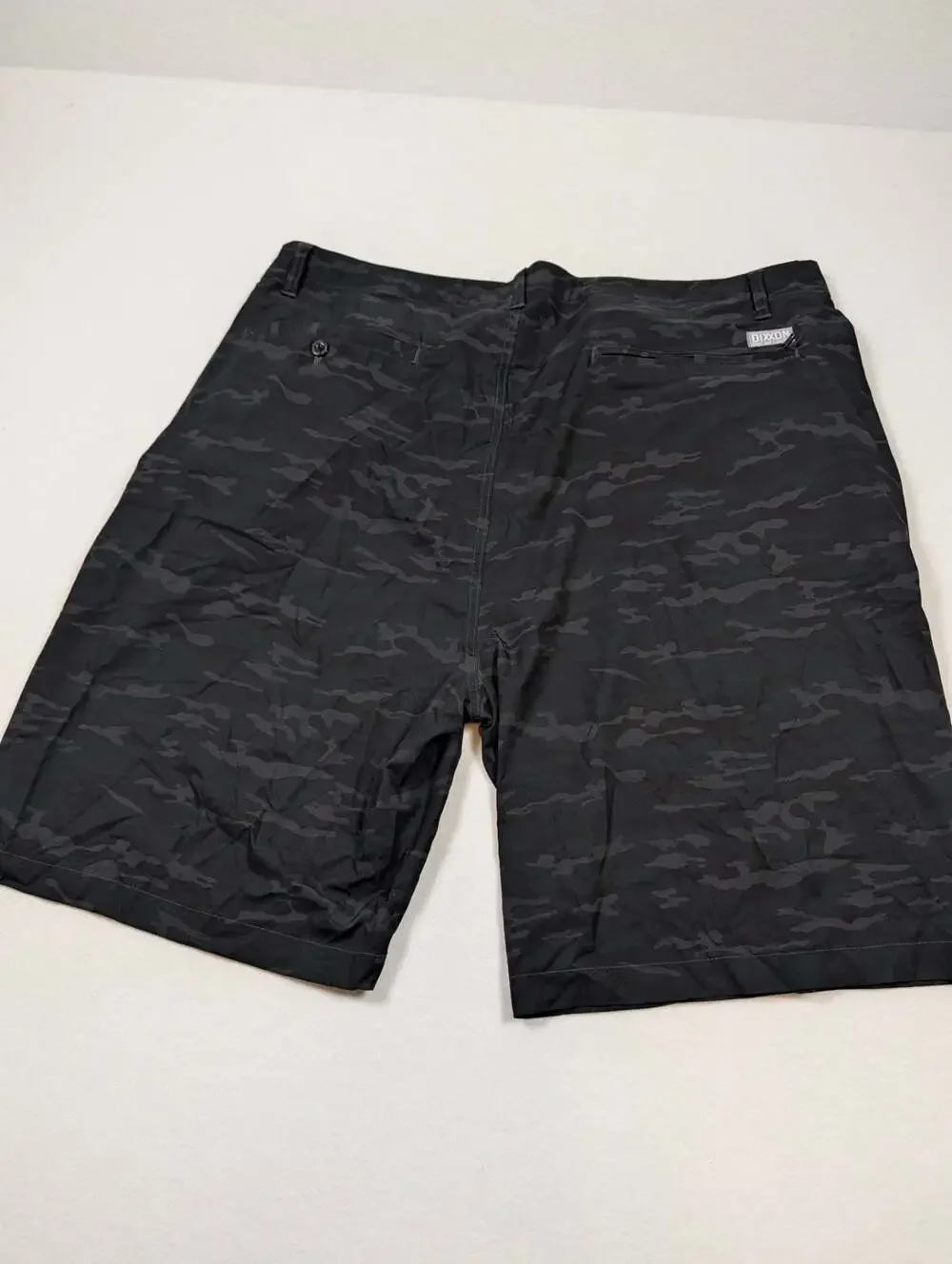 Dixxon Flannel Company Hybrid Shorts - Black Woodland Camo